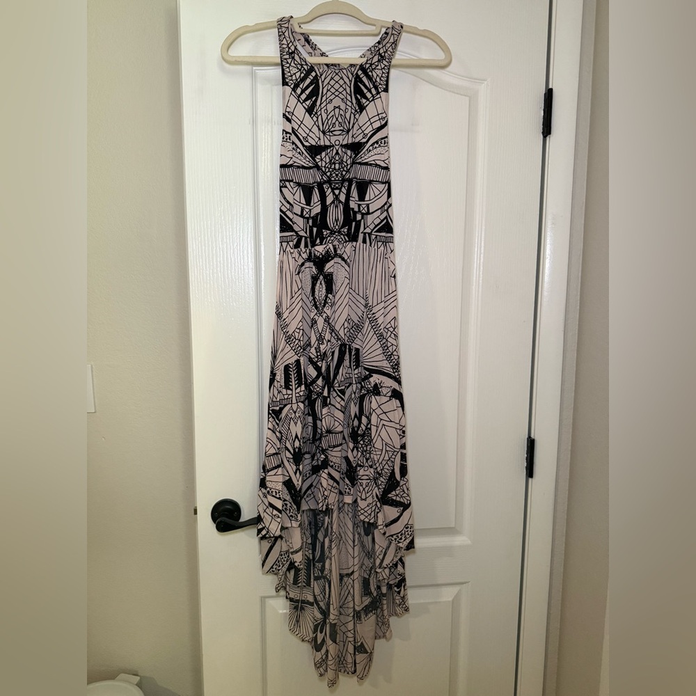 Black and White High Low Halter Sundress